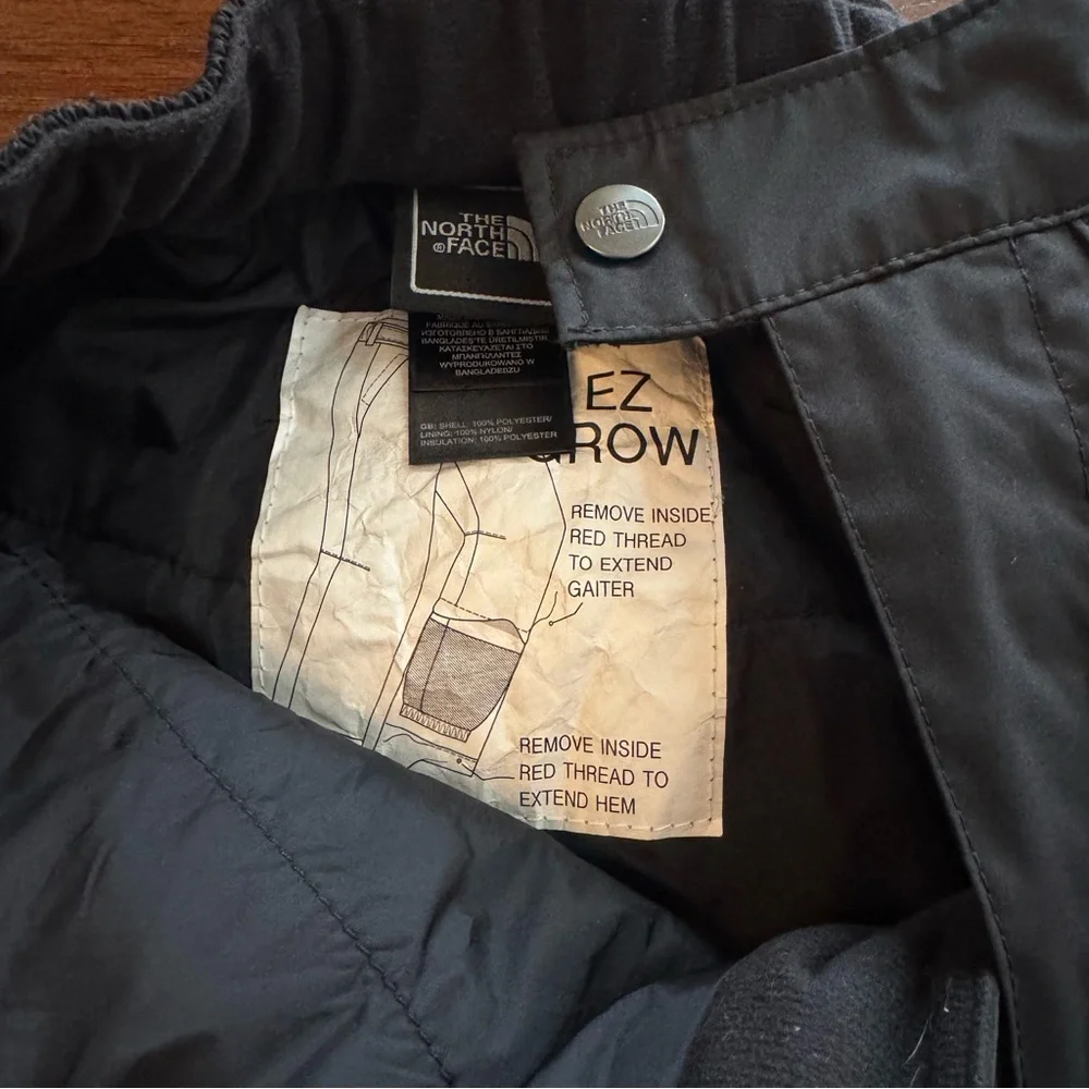 North‎ Face Youth Boys Hypervent EZ Grow Snow Pants Black Size 7/8 Snowboard Ski
